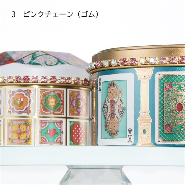 選べる、お菓子缶用アクセサリーチェーン(ピンクチェーン（ゴム）)