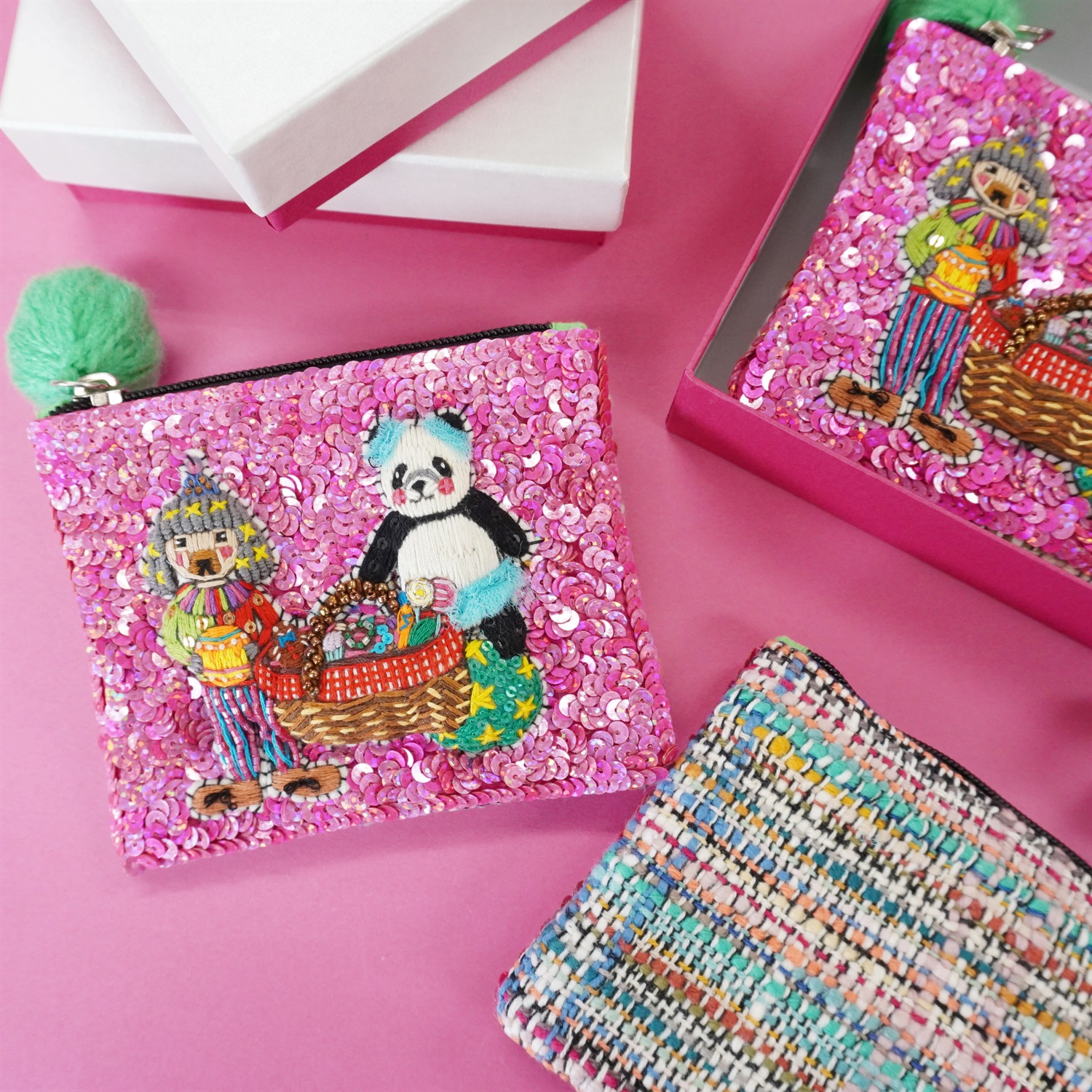 刺繍ポーチ　低糖質チョコレートクランチ付き【低糖質】 詳細画像